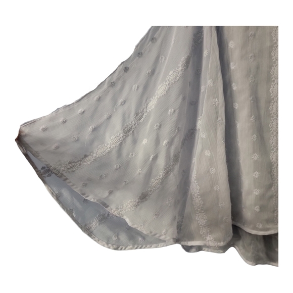 Chic JLo by Jennifer Lopez Sheer Arctic Ice Blue  Dolman style Top - Size Large - Picture 4 of 5